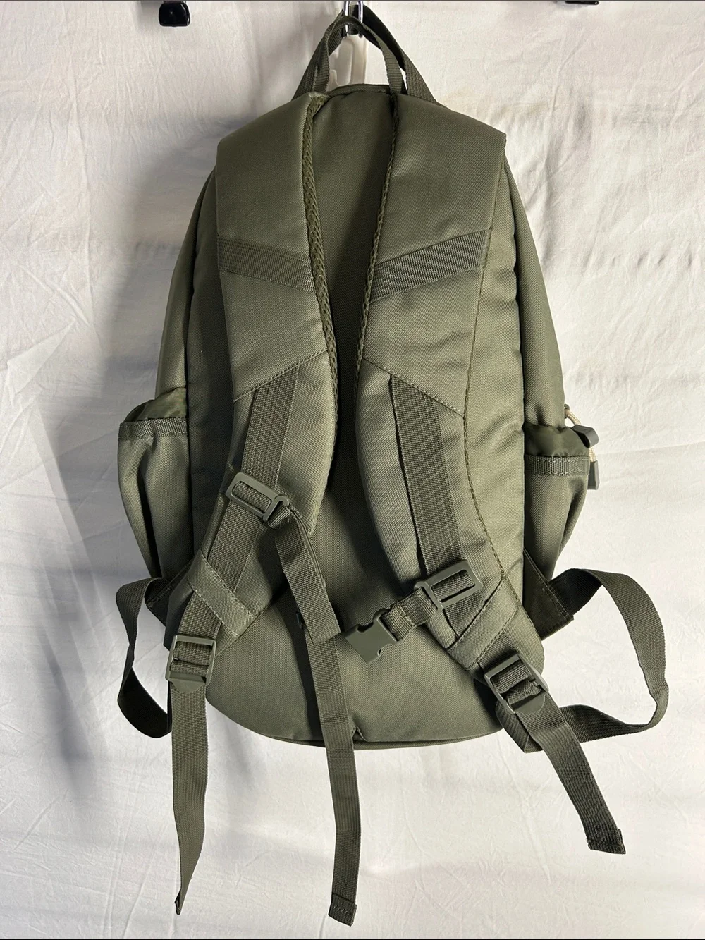 Olive Green Tactical Backpack with Tan Webbing - Men